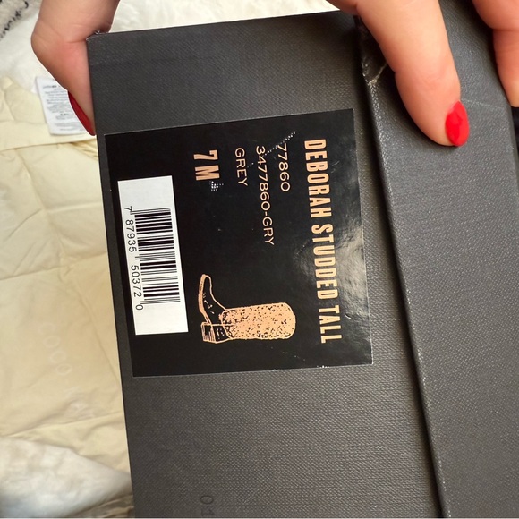 NIB Frye Debora Studded Grey boots- western, cowboy boots size 7 - Picture 13 of 16